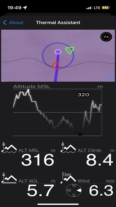 Capturas de tela do eVario2  - Variometer Pro