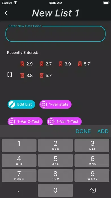 ภาพหน้าจอของ Staty - Statistics Calculator