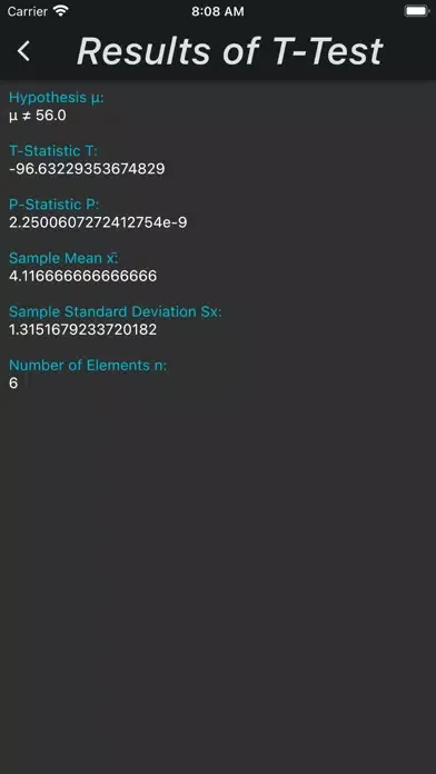 ภาพหน้าจอของ Staty - Statistics Calculator