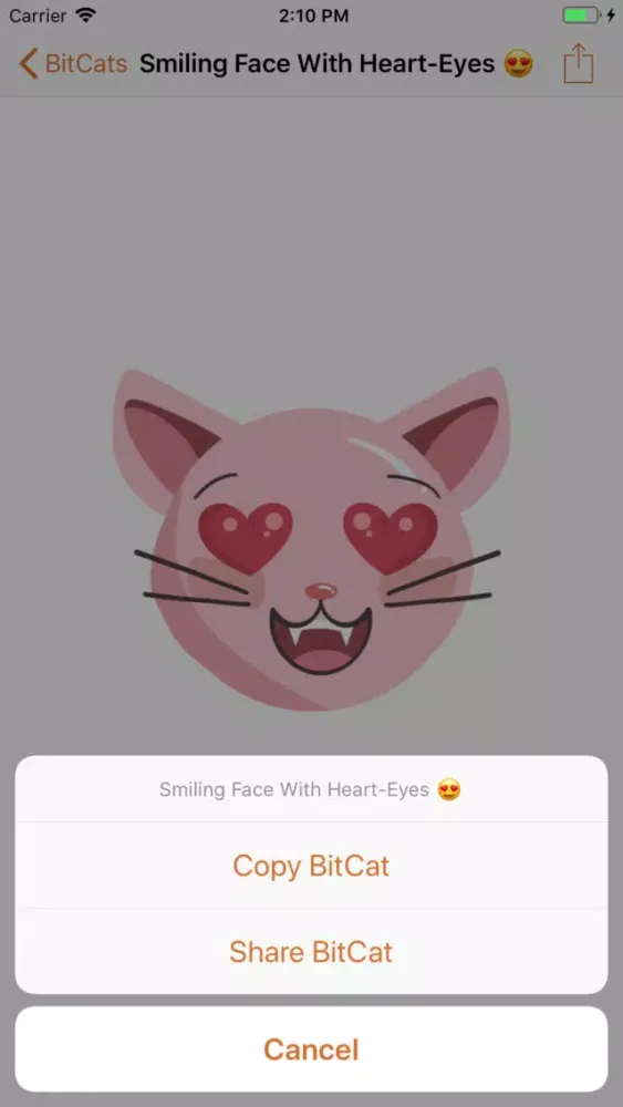 ภาพหน้าจอของ BitCats Sticker Pack
