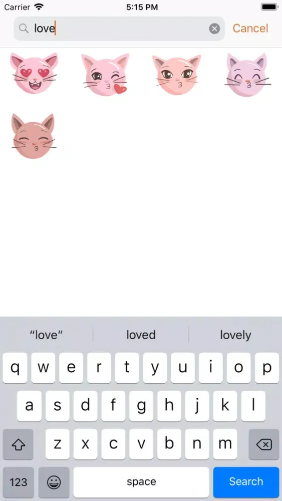 ภาพหน้าจอของ BitCats Sticker Pack