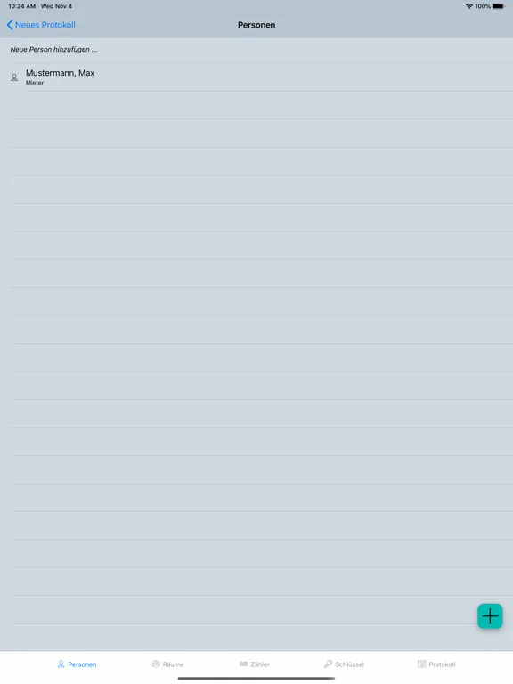 ภาพหน้าจอของ Protokoll Report iPad 