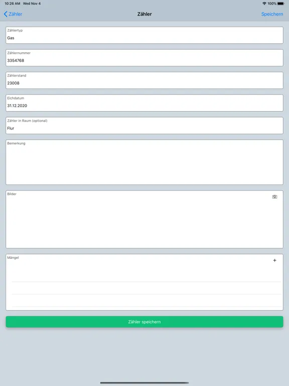 ภาพหน้าจอของ Protokoll Report iPad 