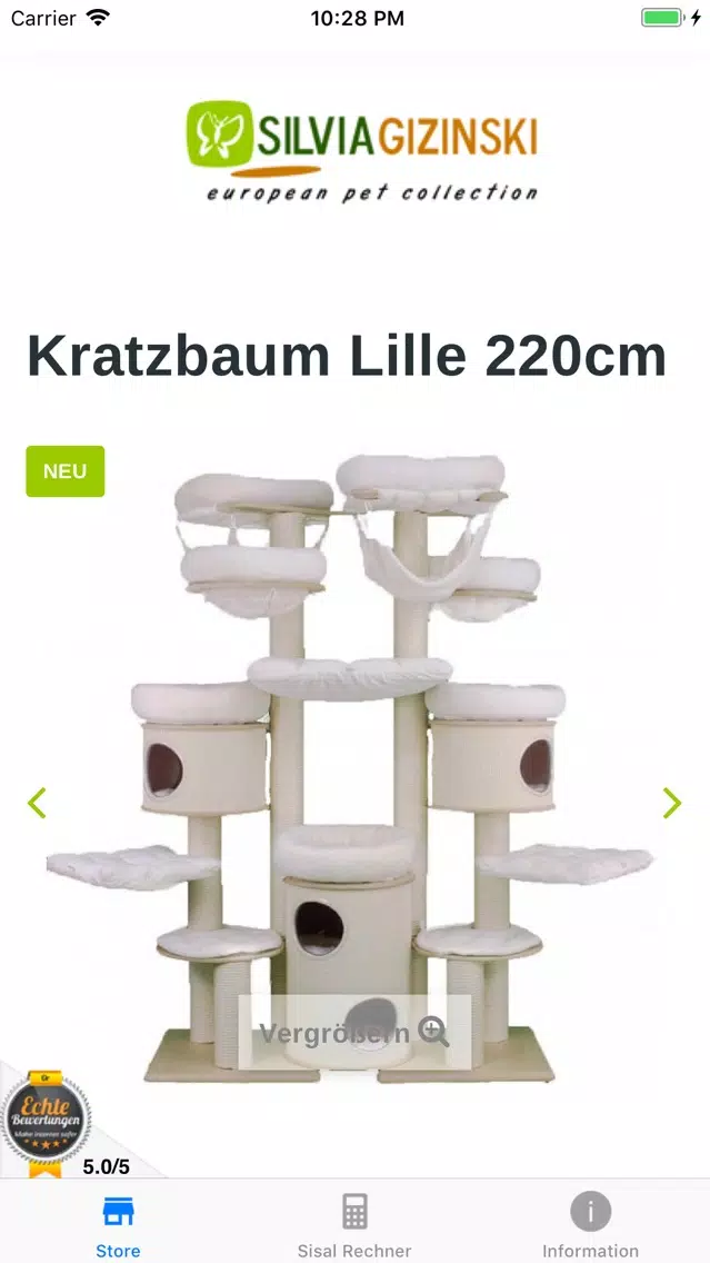 Tangkapan skrin Katzen Deko - Sisal Rechner