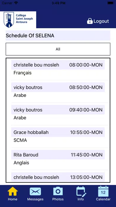 CSJ Antoura - Parents App Screenshots