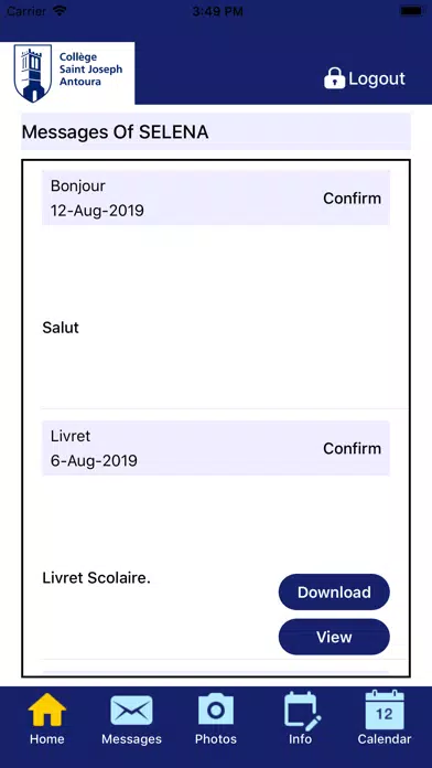 CSJ Antoura - Parents App Screenshots