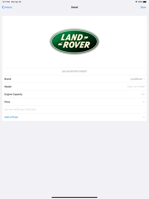 VIN Checker iPad  स्क्रीनशॉट
