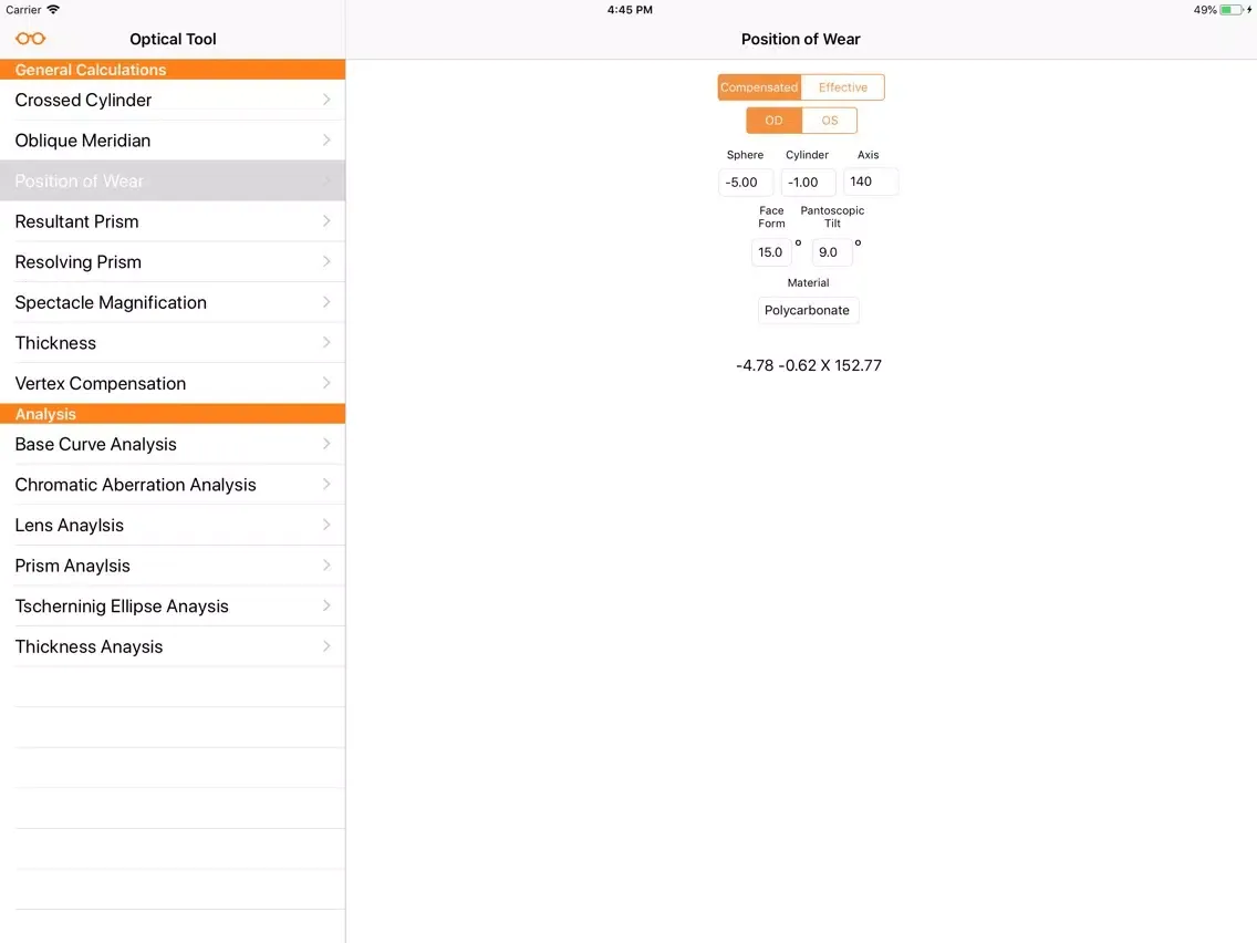Optical Tool iPad 應用截圖