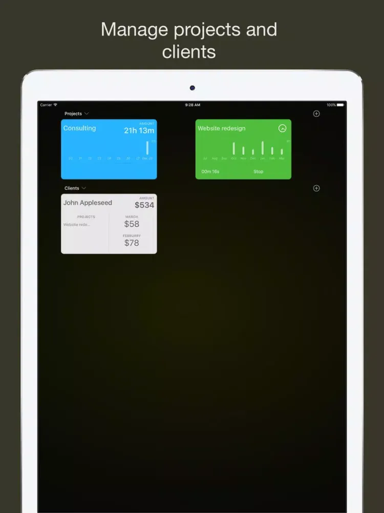Timee - Time Tracker iPad  Screenshots