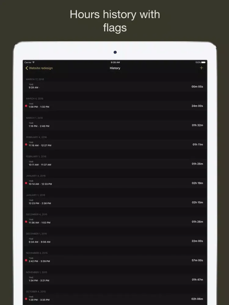 Timee - Time Tracker iPad  Screenshots