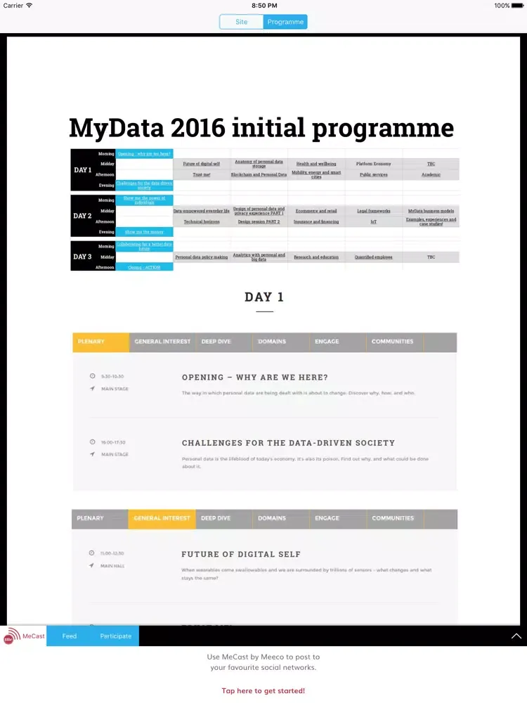 Tangkapan skrin MyData 2016 iPad 