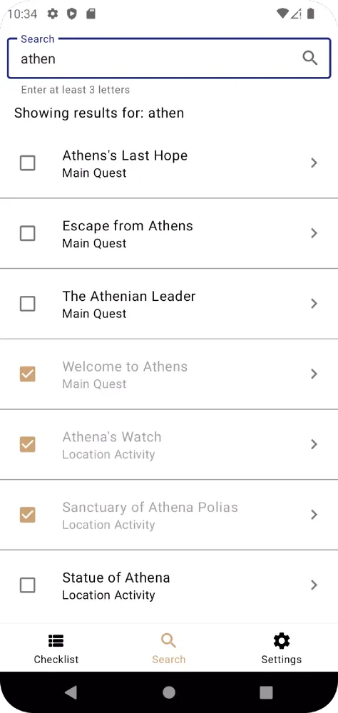 Captures d'écran de Guide, Checklist - AC Odyssey