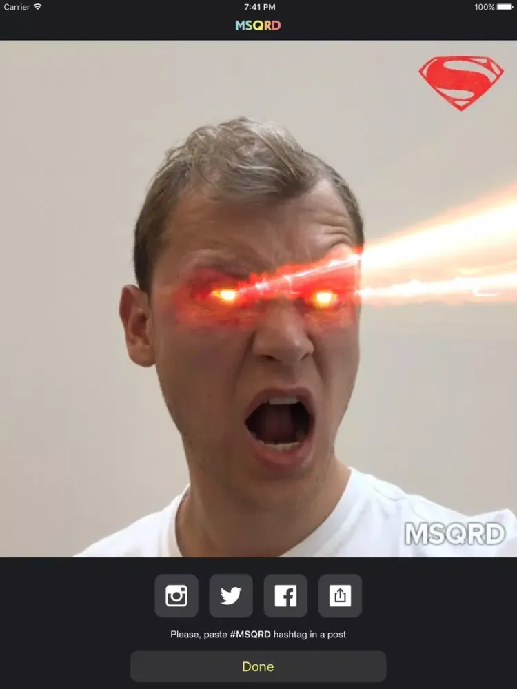 MSQRD — Live Filters & Face Swap for Video Selfies iPad  スクリーンショット