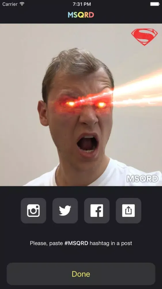 MSQRD — Live Filters & Face Swap for Video Selfies スクリーンショット