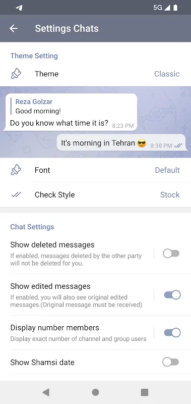 Telegram سکرین شاٹس