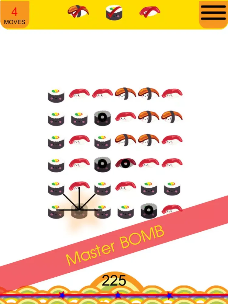 Скриншоты AA Yummy Sushi Blast Free - Swipe and Match the Sushi to win the puzzle games iPad 