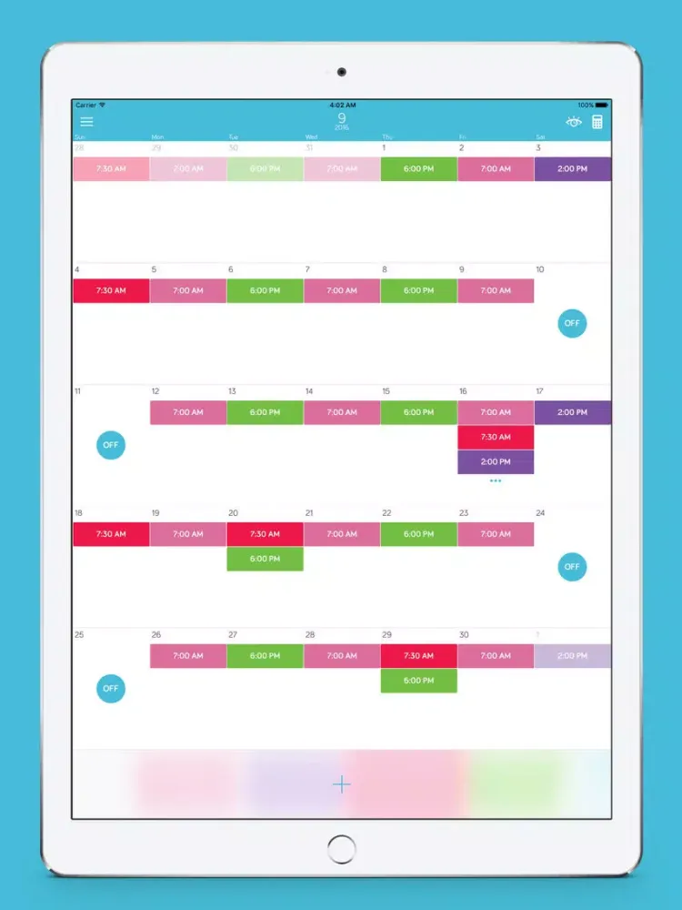 PayDay, Elegant Shift Calendar iPad  Screenshots