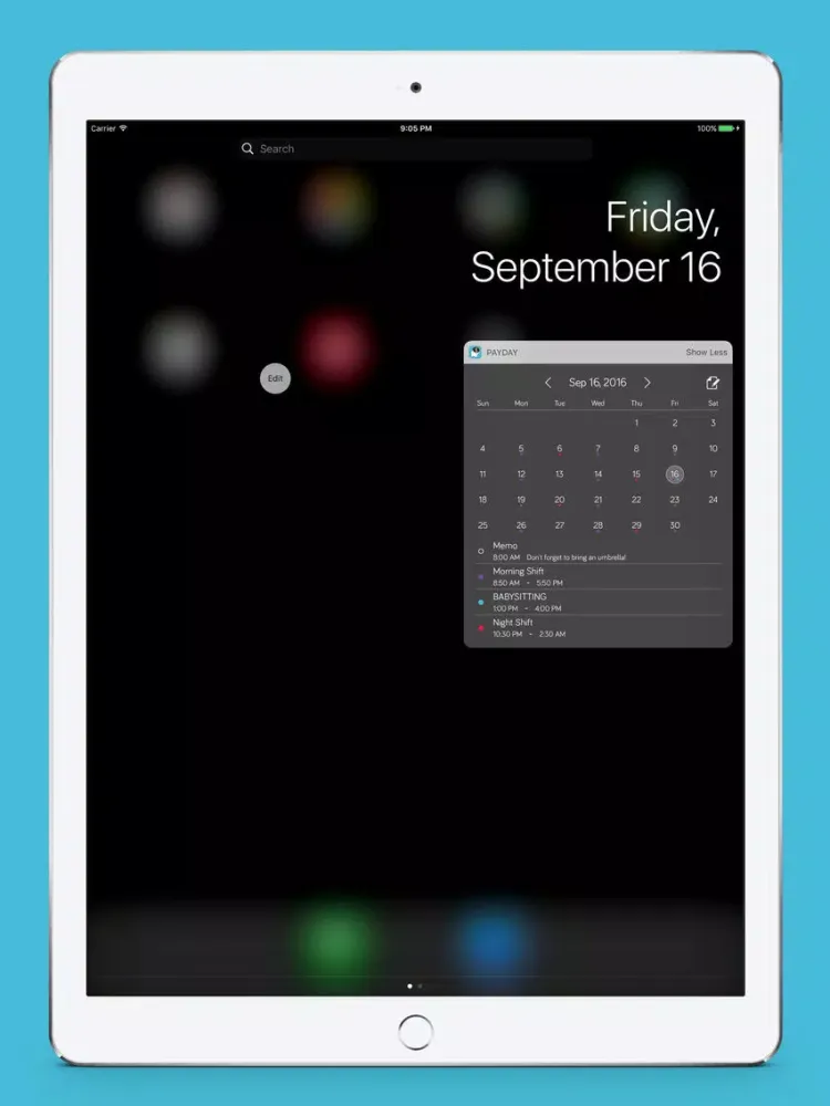 PayDay, Elegant Shift Calendar iPad  Screenshots