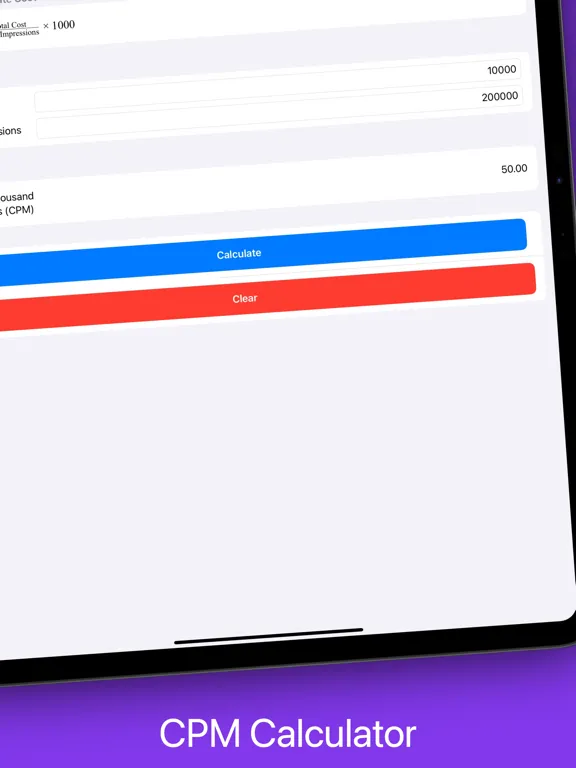 Marketing & Media Calculator iPad 应用截图