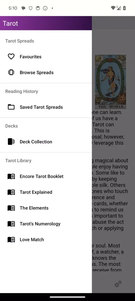 Tangkapan layar Tarot & Numerology