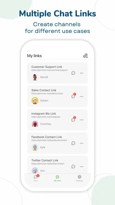 Tangkapan skrin PinChat Client