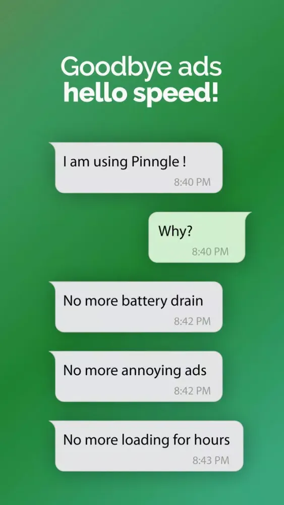Capturas de tela do Pinngle Private Messenger