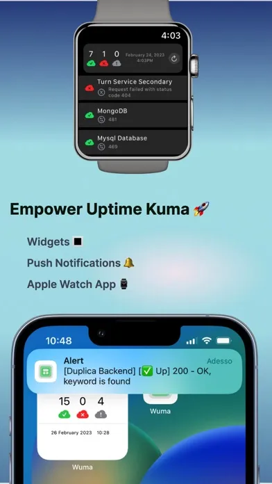 Tangkapan layar Wuma - Uptime Kuma Manager