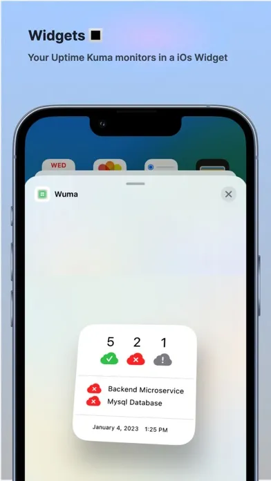 Tangkapan layar Wuma - Uptime Kuma Manager
