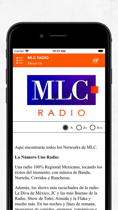 Zrzuty ekranu MLC Radio