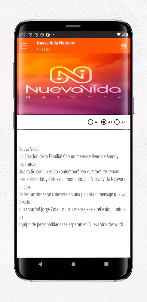 Tangkapan layar Nueva Vida Network