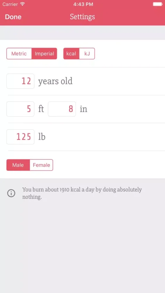Ảnh chụp màn hình của Calorie Blaze