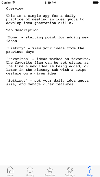 Idea Quota Screenshots
