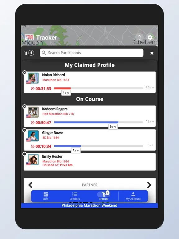 Capturas de tela do Philadelphia Marathon Weekend iPad 