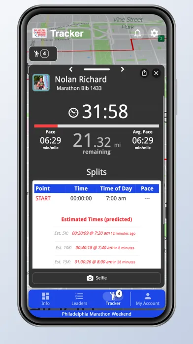 Capturas de tela do Philadelphia Marathon Weekend