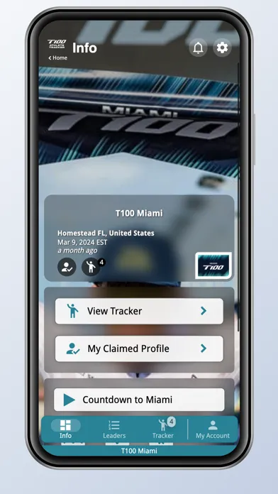 T100 Athlete Tracker Screenshots