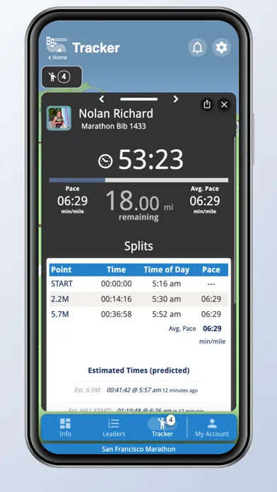 San Francisco Marathon Tracker Screenshots