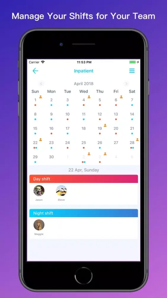 Ảnh chụp màn hình của On Duty - Team Shift Calendar