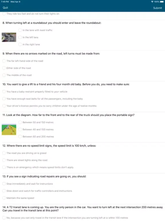 Driver licence test QLD iPad  Screenshots