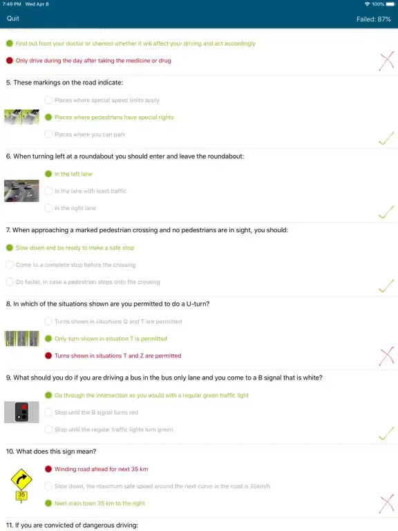 Driver licence test QLD iPad  Screenshots