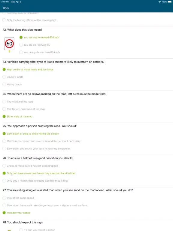 Driver licence test QLD iPad  Screenshots