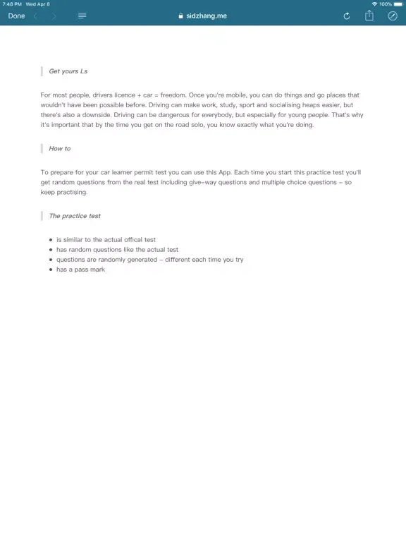 Driver licence test QLD iPad  Screenshots