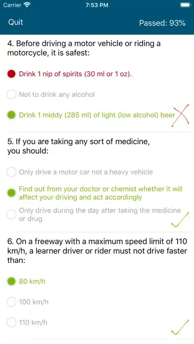 Driver licence test QLD Screenshots