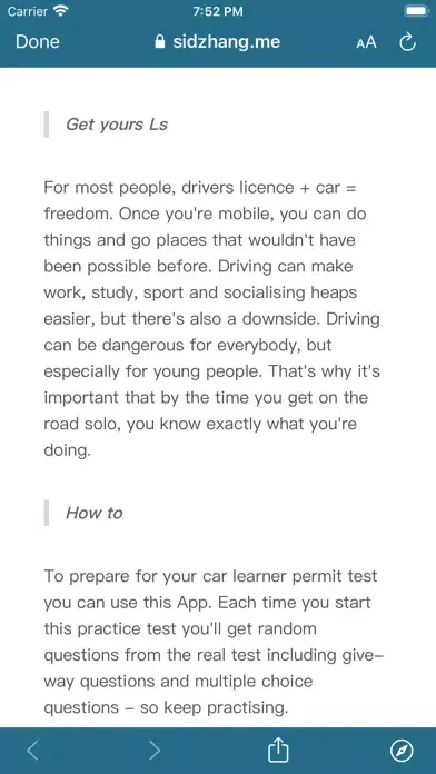 Driver licence test QLD Screenshots
