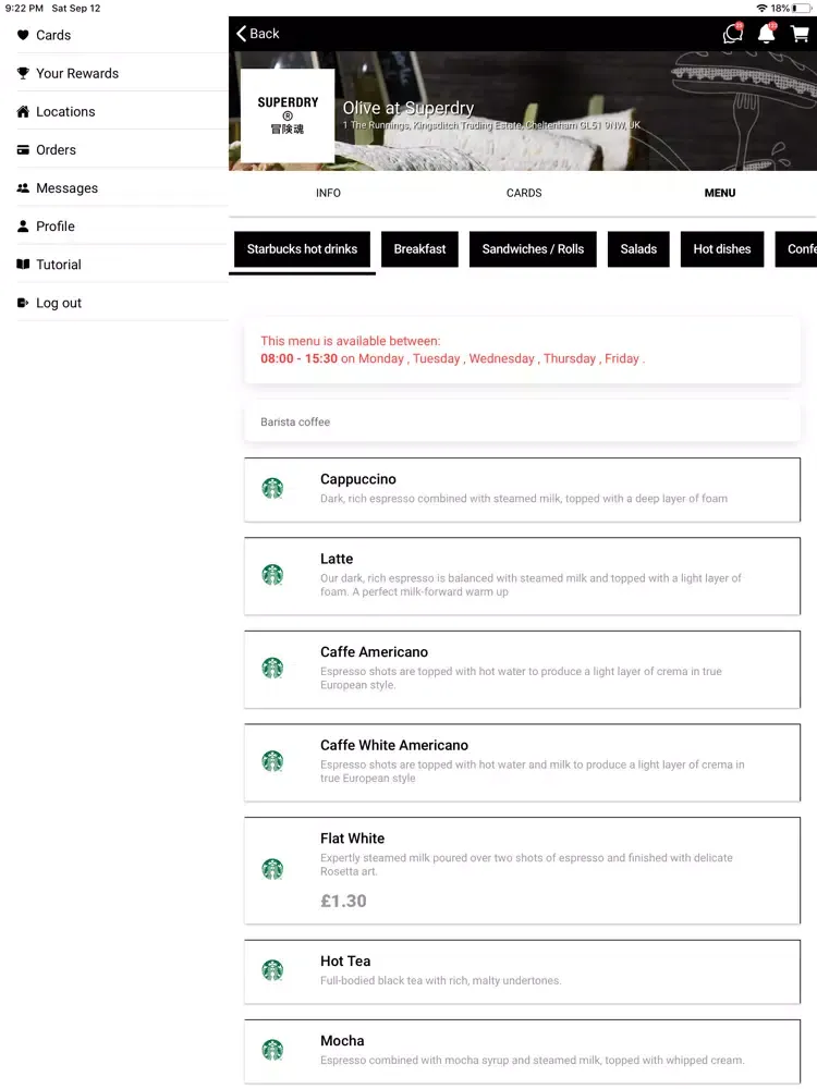 Zrzuty ekranu Coffee Shop by Olive iPad 