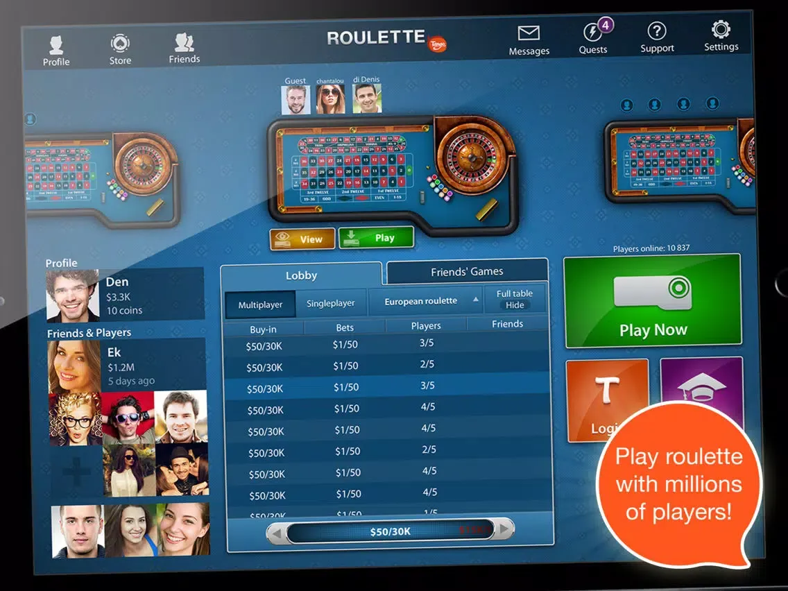 Roulette for Tango iPad  Screenshots