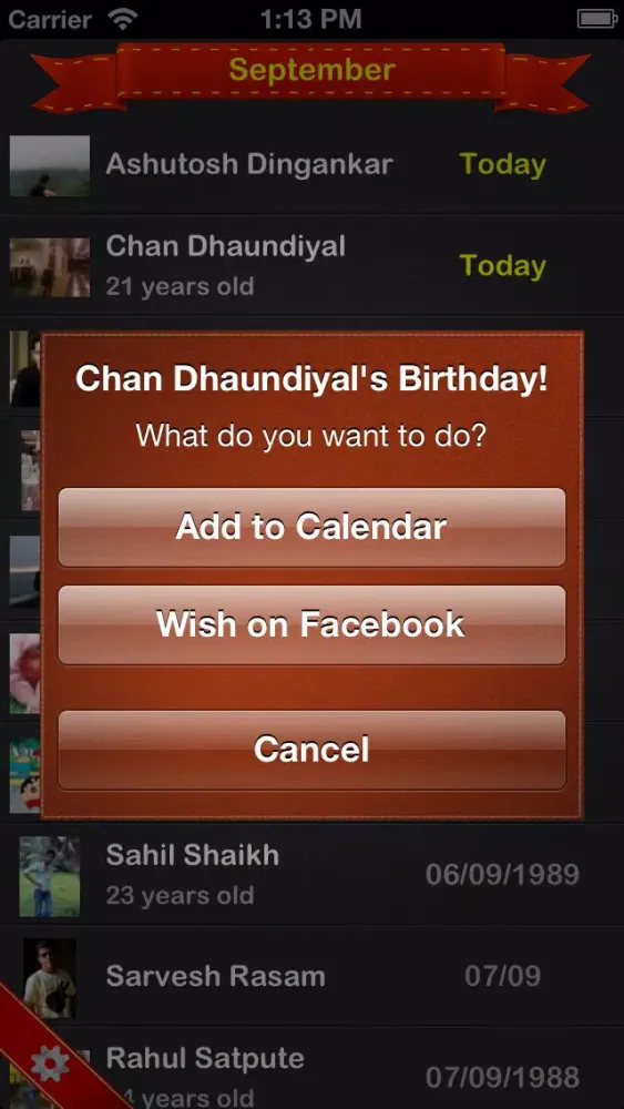 Ảnh chụp màn hình của Birthdays - A Beautiful Birthday Reminder App