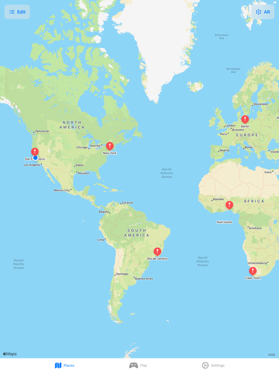 Screenshot di GeoguessAR iPad 