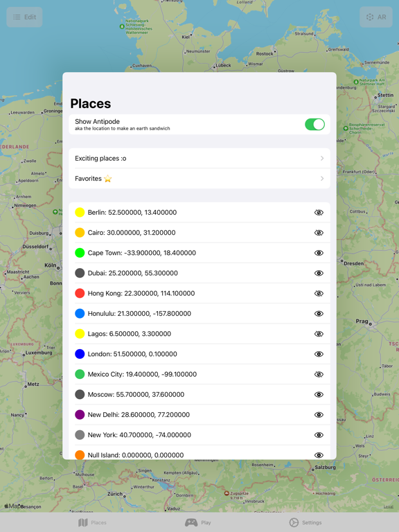 Screenshot di GeoguessAR iPad 