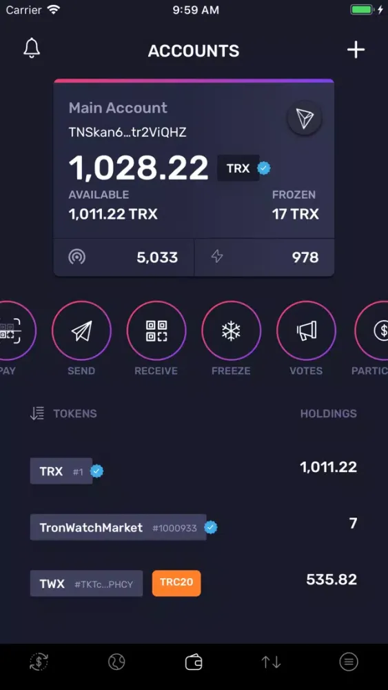 TronWallet: Blockchain Wallet Screenshots
