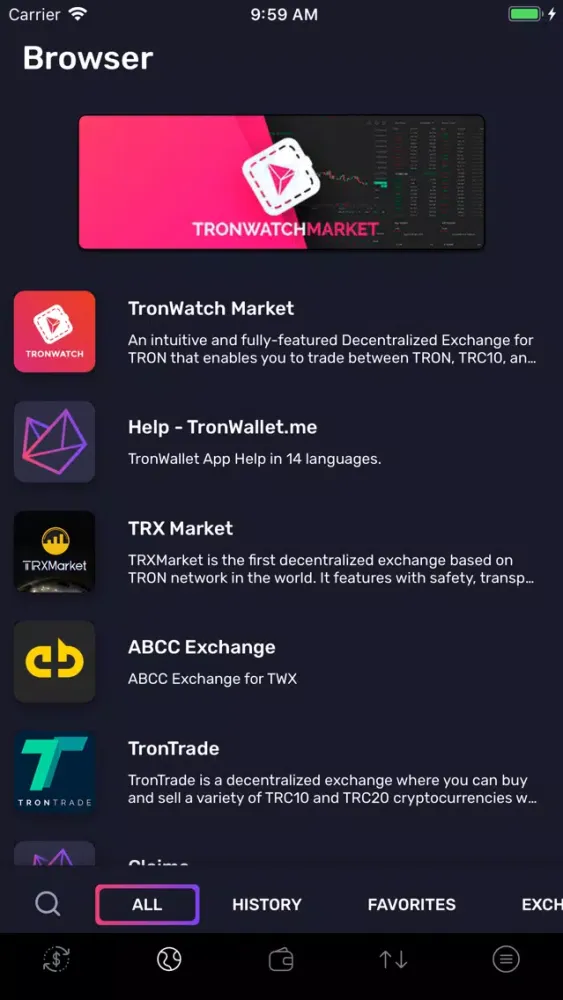 TronWallet: Blockchain Wallet Screenshots